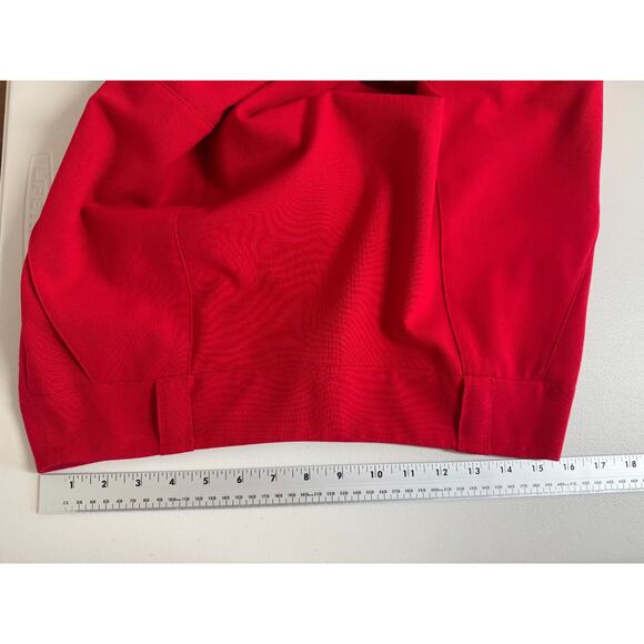 Calvin Klein A Line Midi Skirt Womens Size 8 Pockets Red Lined Event Holiday - Picture 8 of 11